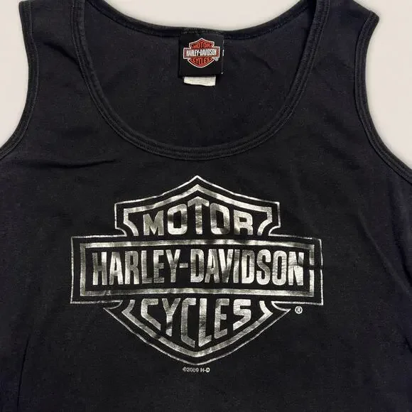 Y2K Harley Davidson Biker Metallic Tank Top Size Large - Picture 2 of 5